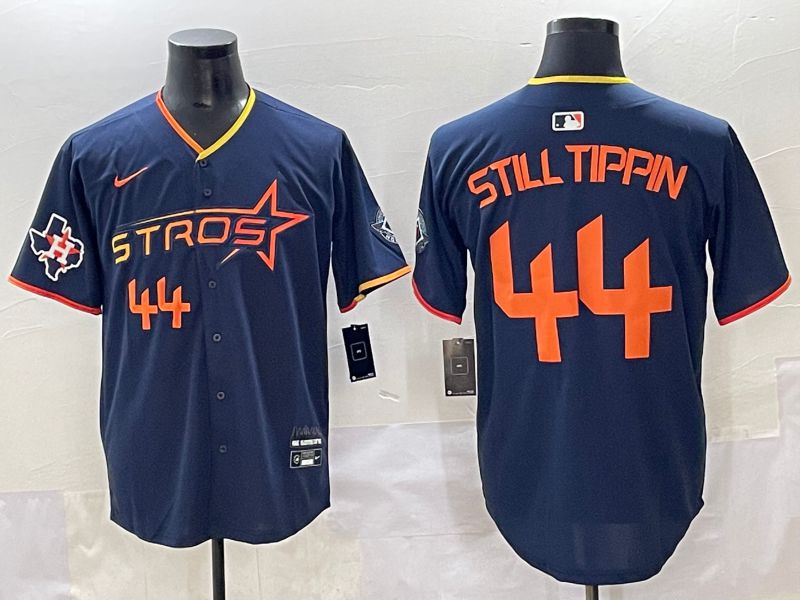 Men 2025 Houston Astros #44 Still Tippin Blue Three generations Joint Name Nike MLB Jersey style 6->houston astros->MLB Jersey